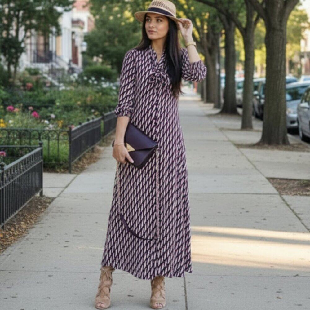 Zara Sussy Geometric Maxi Shirtdress Multicolor XS - Picture 2 of 12